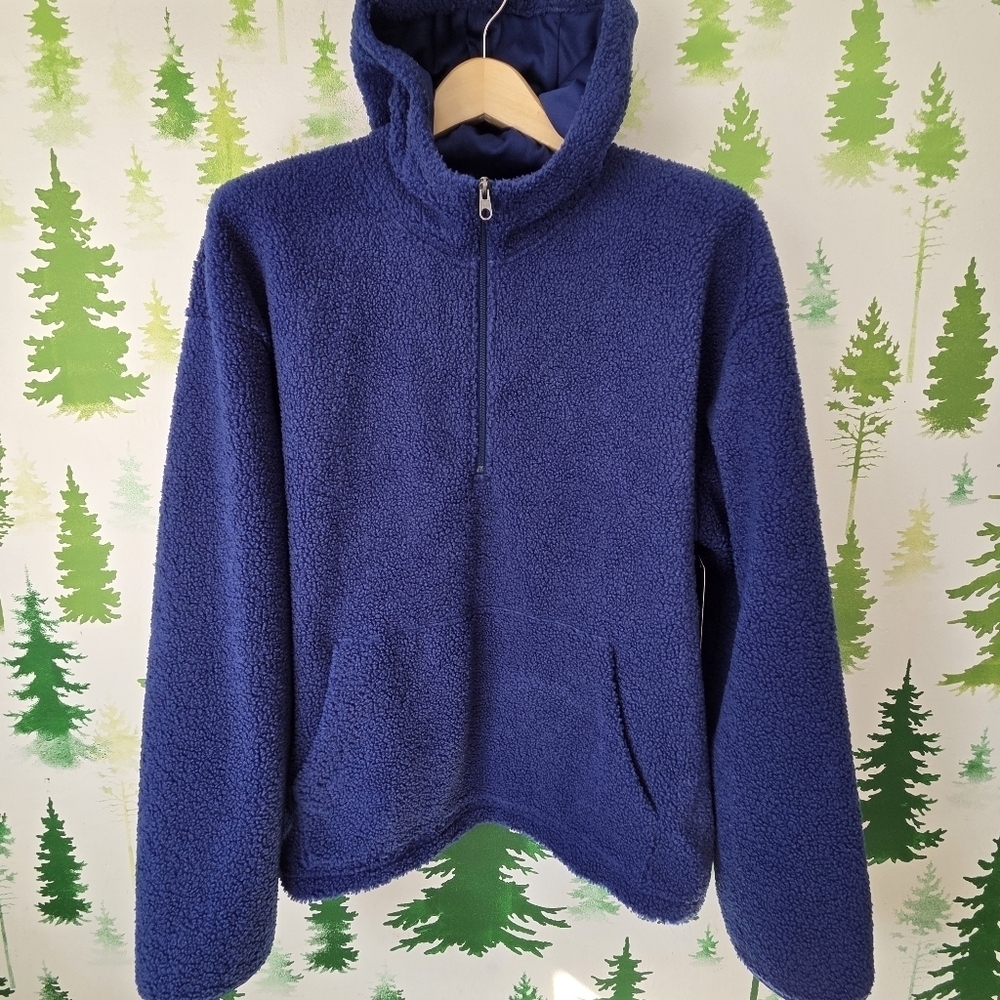 Xersion Blue Sherpa Long Sleeve Hoodie